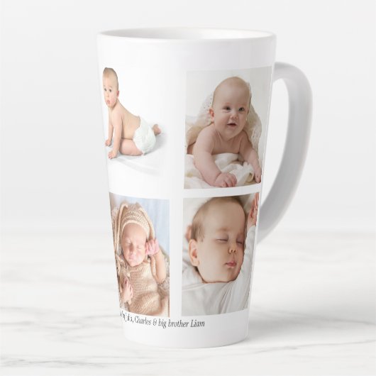Baby Photo Collage Latte-Mok Latte Mok (Rechterhoek)