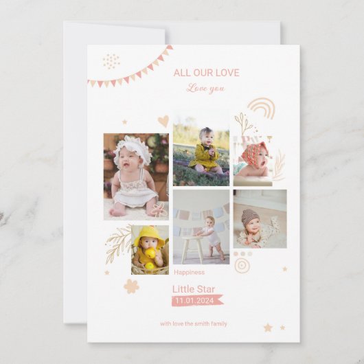 Baby Photo Collage sjabloon (Voorkant)