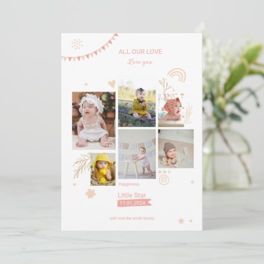 Baby Photo Collage sjabloon (Staand voorkant)