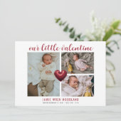 Baby Photo Collage Valentijns's geboorteaankondigi (Staand voorkant)