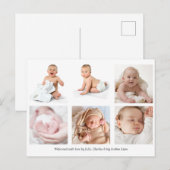 Baby Photo Collage Welkom Kaart (Voorkant / Achterkant)