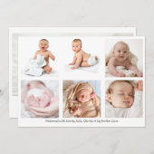 Baby Photo Collage Welkom Kaart (Voorkant / Achterkant)