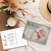 Baby Photo Handlettering Script Geboorte Aankondigingskaart
