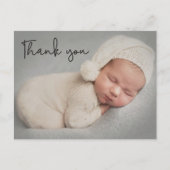 Baby Photo Handlettering Script Geboorte Aankondigingskaart (Voorkant)