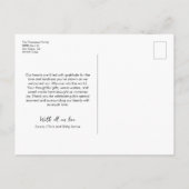 Baby Photo Handlettering Thank you Modern Birth Aankondigingskaart (Achterkant)