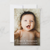 Baby Photo Heart Modern Birth announcement small Aankondiging (Voorkant)