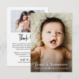 Baby Photo Heart Modern Birth announcement small Aankondiging