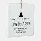 Baby Photo KeepSake Naam Geboortedatum statistieke Keramisch Ornament (Rechts)