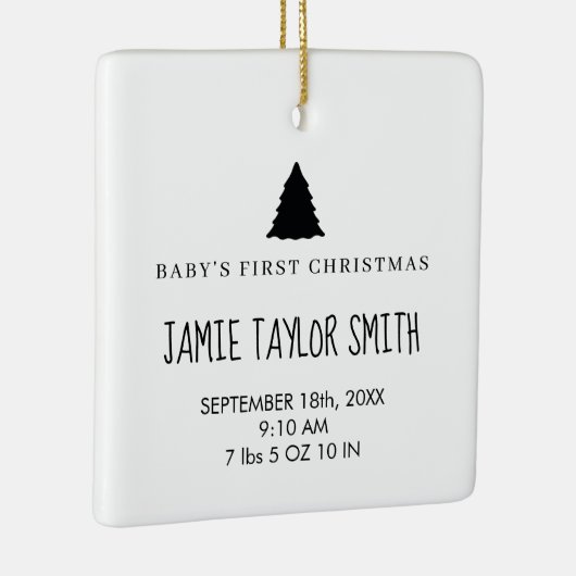 Baby Photo KeepSake Naam Geboortedatum statistieke Keramisch Ornament (Rechts)