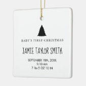 Baby Photo KeepSake Naam Geboortedatum statistieke Keramisch Ornament (Links)