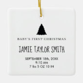 Baby Photo KeepSake Naam Geboortedatum statistieke Keramisch Ornament (Voorkant)