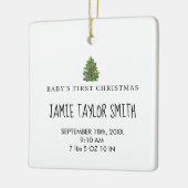 Baby Photo Keepsake Naam Geboortedatum Stats Xmas Keramisch Ornament (Links)