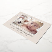 Baby Photo Modern Silver Foil Aankondiging van geb (Gedraaid)