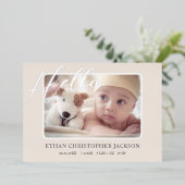 Baby Photo Modern Silver Foil Aankondiging van geb (Staand Voorkant)