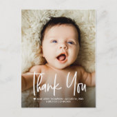 Baby Photo Thank you Modern Design Birth Aankondigingskaart (Voorkant)