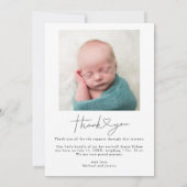 Baby Photo Thank You Script Heart Birth Aankondiging (Achterkant)