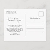 Baby Photo Thank You Script Heart Birth Aankondigingskaart (Achterkant)