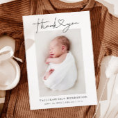 Baby Photo White Minimalist Hartelijk dank Aankondiging