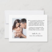 Baby Photos small Thank you Heart Modern Birth Bedankkaart (Achterkant)
