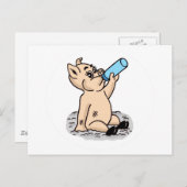 Baby Pig Cartoon Briefkaart (Voorkant / Achterkant)