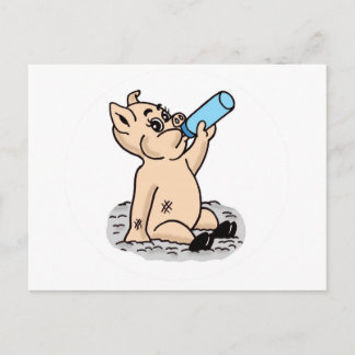 Baby Pig Cartoon Briefkaart