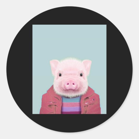 Baby pig portie_Pig Lover Ronde Sticker (Voorkant)