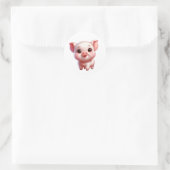 Baby Pig Ronde Sticker (Tas)