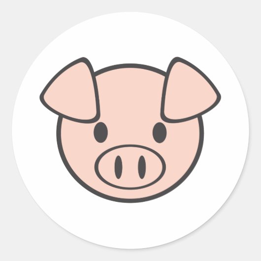 Baby Pig Ronde Sticker (Voorkant)
