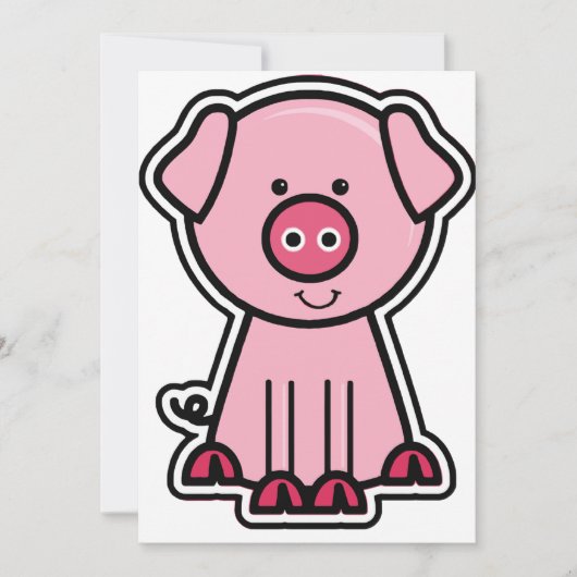 Baby Pig Sticker Kaart (Voorkant)
