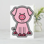 Baby Pig Sticker Kaart (Staand voorkant)