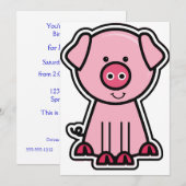Baby Pig Sticker Kaart (Voorkant / Achterkant)