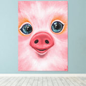 Baby PigCanvas Print - Smile (Insitu (Houten vloer))
