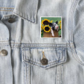 Baby Piglet Pig Vierkante Button 5,1 Cm (In situ)