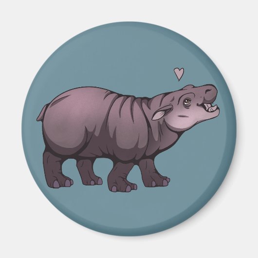 Baby Pigmy Hippo Magneet (Voorkant)