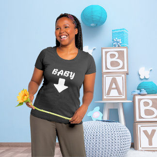 Baby, Pijl naar beneden Douche Vrouwen Zwangerscha Grote Maat T-shirt
