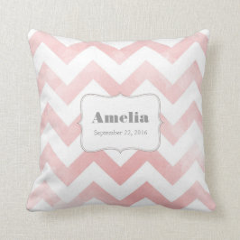 Baby Pillow - roze chevron patroon Kussen