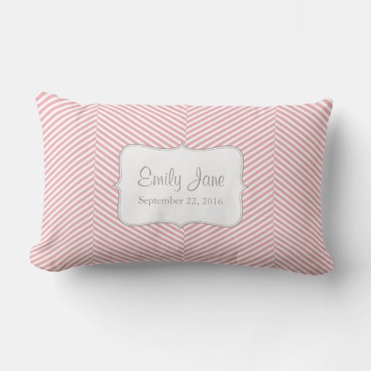 Baby Pillow - roze herringbotpatroon Kussen (Voorkant)