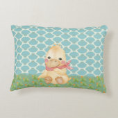 Baby Pillow voor Boy met Duck & Geboortedatum Accent Kussen (Achterkant)