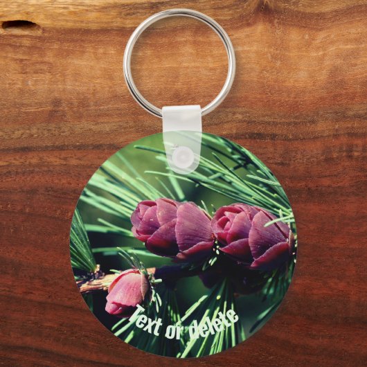 Baby Pine Cones Natuur Gepersonaliseerd Sleutelhanger (Voorkant)
