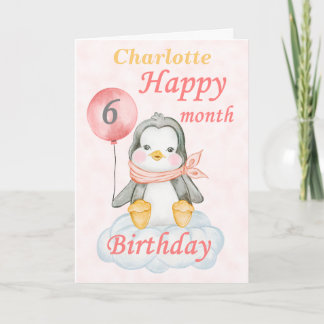 Baby Pinguïn 6 Maanden Verjaardag Kaart