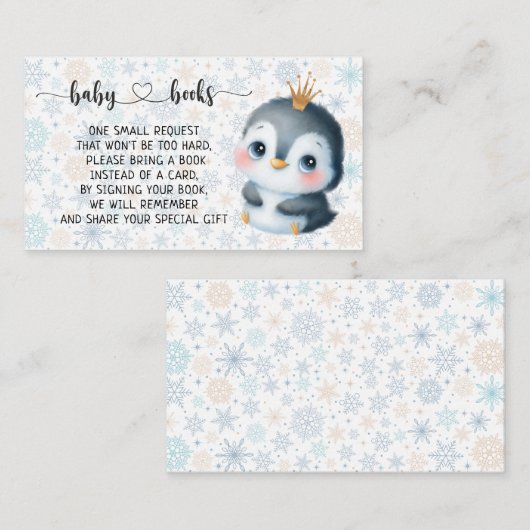 Baby Pinguïn Baby shower I Verjaardag Informatiekaartje (Voorkant / Achterkant)