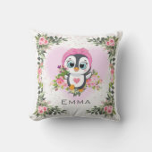 Baby Pinguïn | Gepersonaliseerd Kussen (Voorkant)