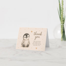 Baby Pinguïn Kuiken Baby Shower Bedankkaart