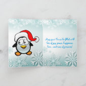 Baby pinguïn met Sinterklaas Pet Feestdagen Kaart (Binnen)