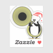 Baby pinguïn met Tuba Sticker (Vel)