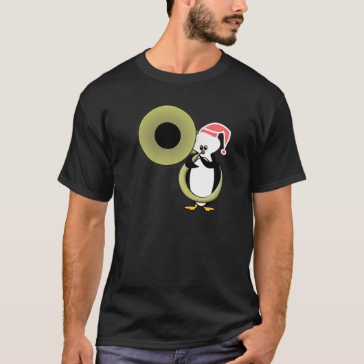 Baby pinguïn met Tuba T-shirt (Voorkant)