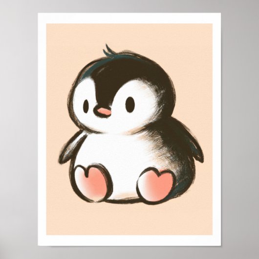 Baby Pinguïn - Mooie Kunstprint Voor Kinderkamer Poster (Voorkant)