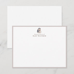 Baby Pinguïn Nursery Vlak Notitiekaart Notitiekaartje