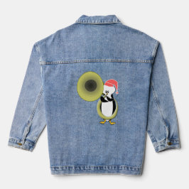 Baby Pinguïn Speelt Tuba Denim Jacket