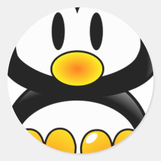 baby pinguïn tux ronde sticker (Voorkant)